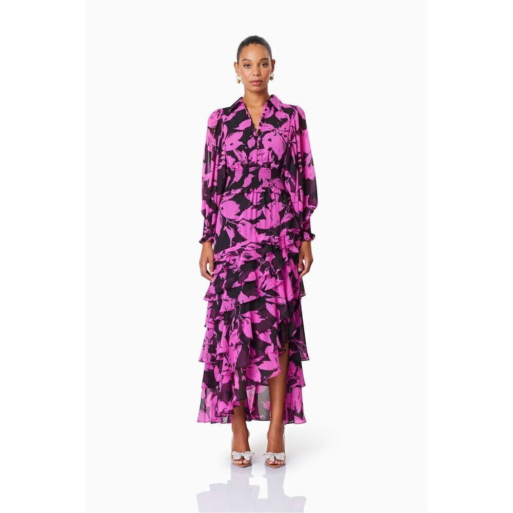 ELLIATT Yuna Hilo Maxi Dress Pink Cocktail Date Vacation 👗Size S NWT$410 - Picture 2 of 7